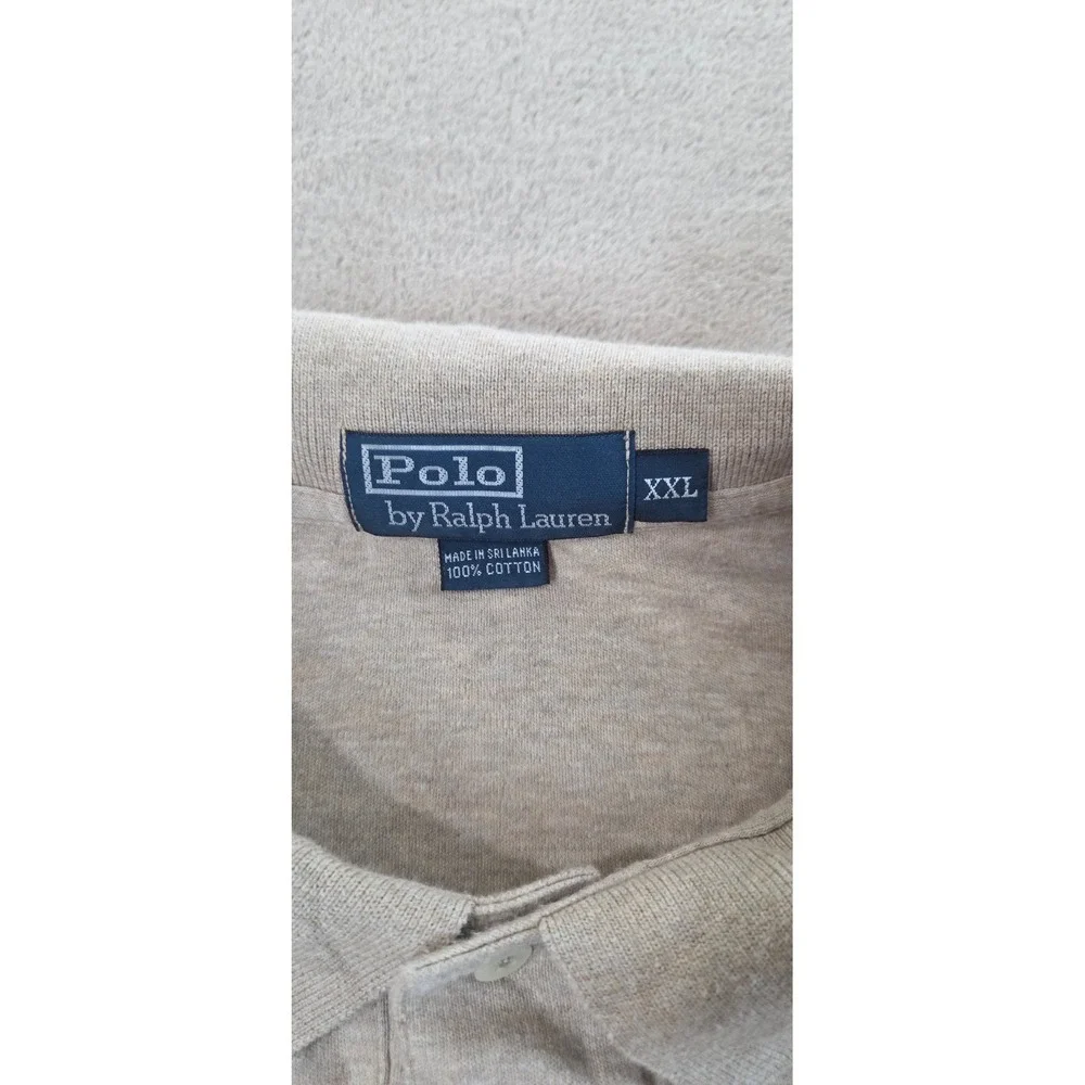 Vintage Polo Ralph Lauren Polo Shirt Men Size 2XL Cream Short‎ Sleeve EUC